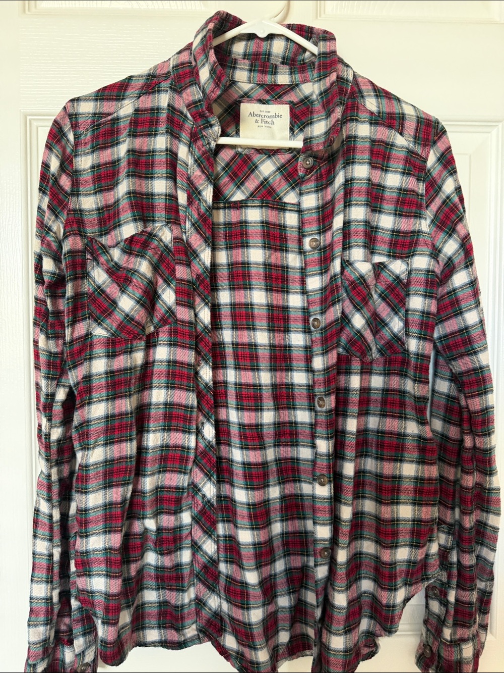 Abercrombie & Fitch Kids Red and White Plaid Pajama Top